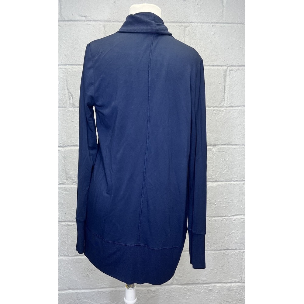Quince Women's French Terry Modal Cardigan Navy Blue Medium Open Waterfall - Picture 8 of 11